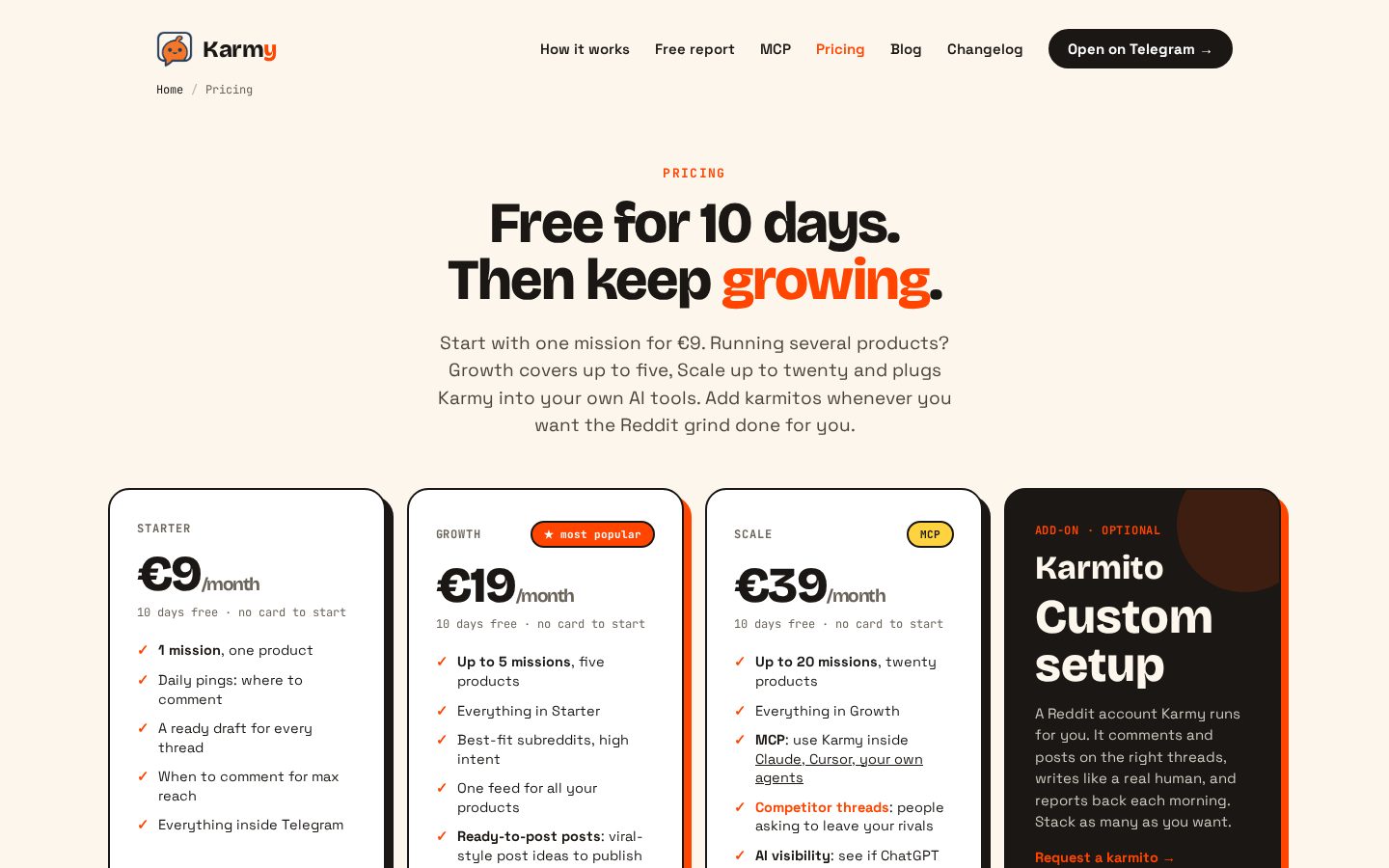 Karmy Pricing