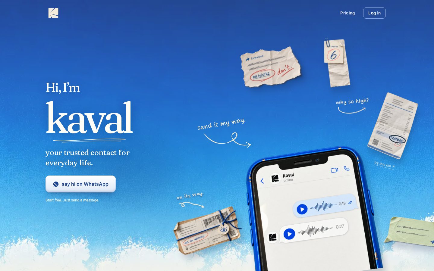 Kaval AI Homepage