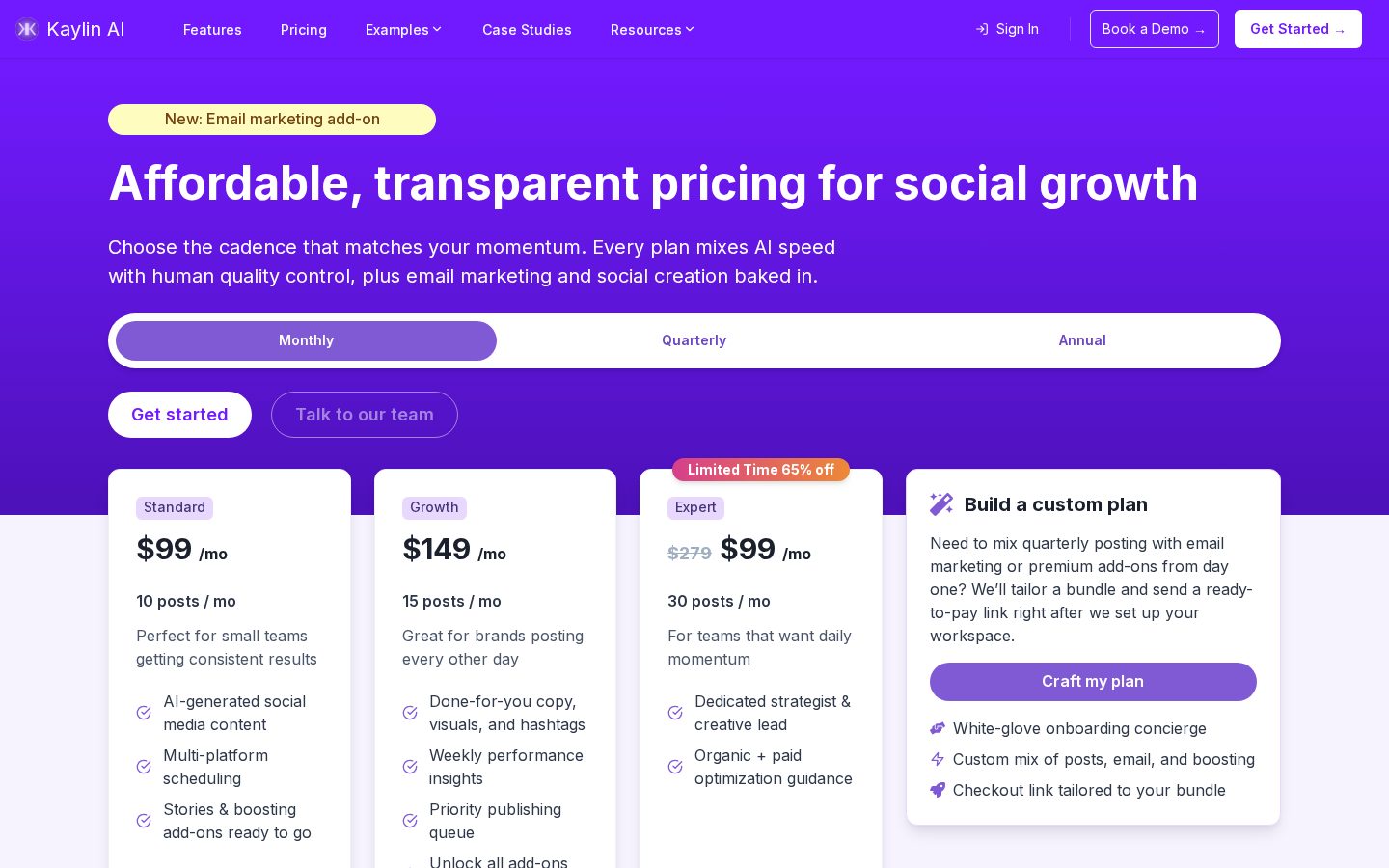 Kaylin AI Pricing