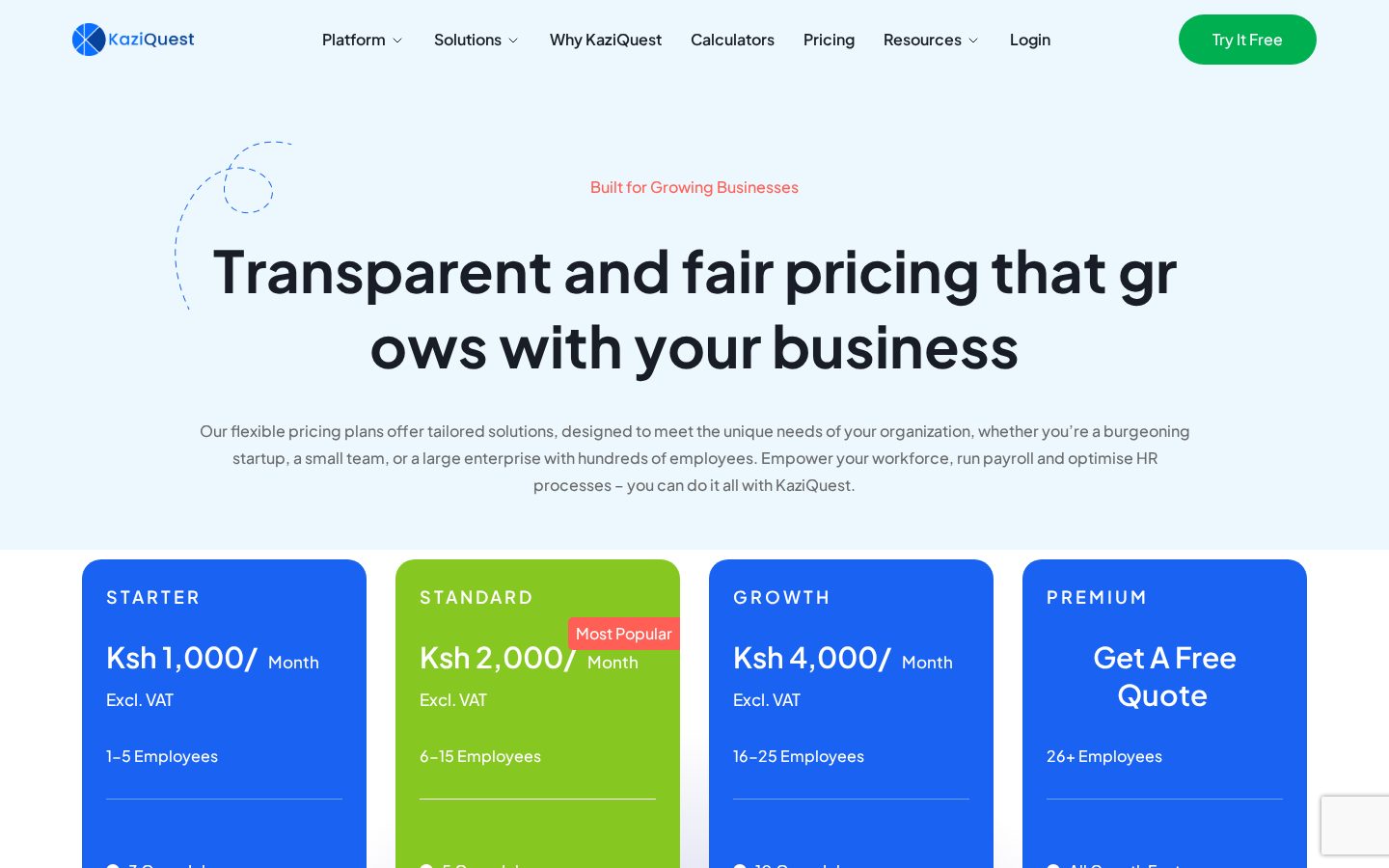 KaziQuest Pricing