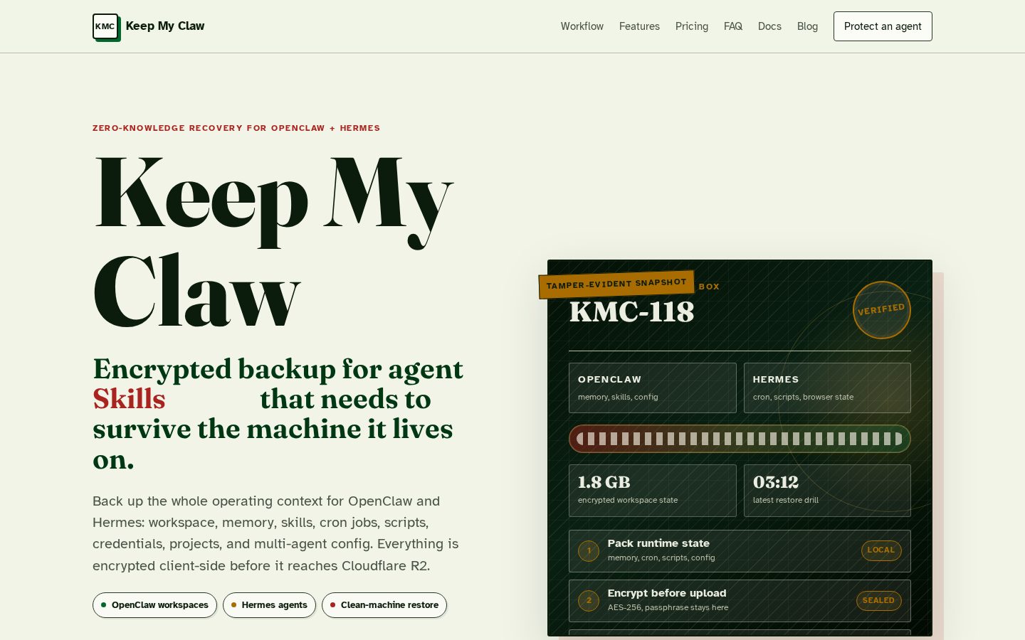 Keep My Claw Homepage