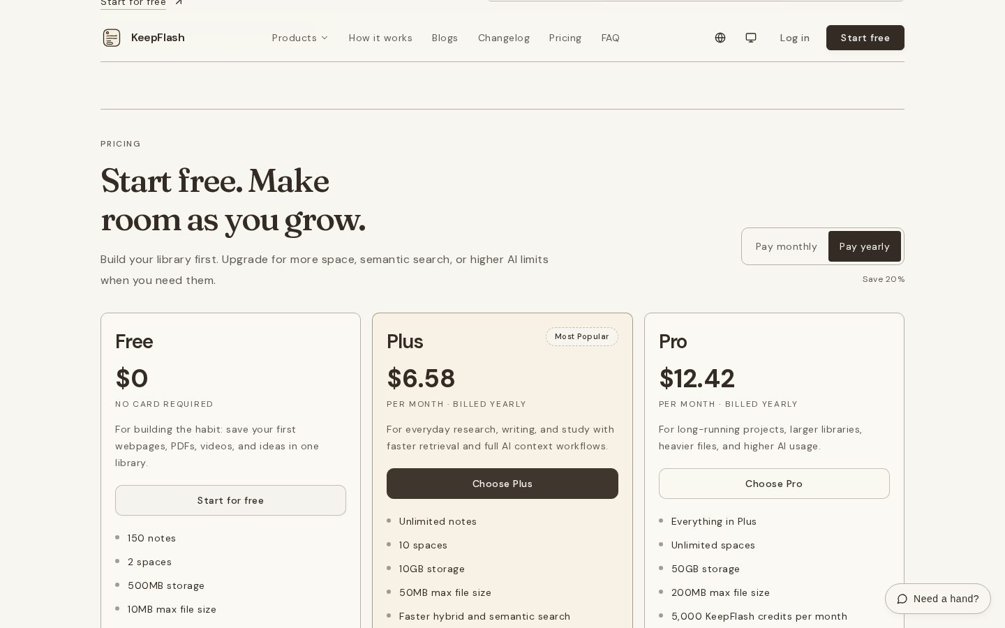 KeepFlash Pricing