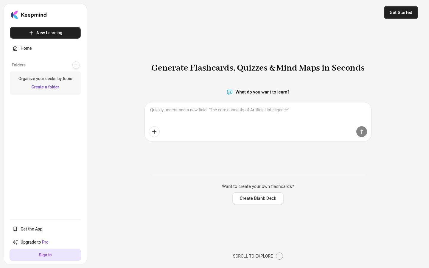 Keepmind Homepage