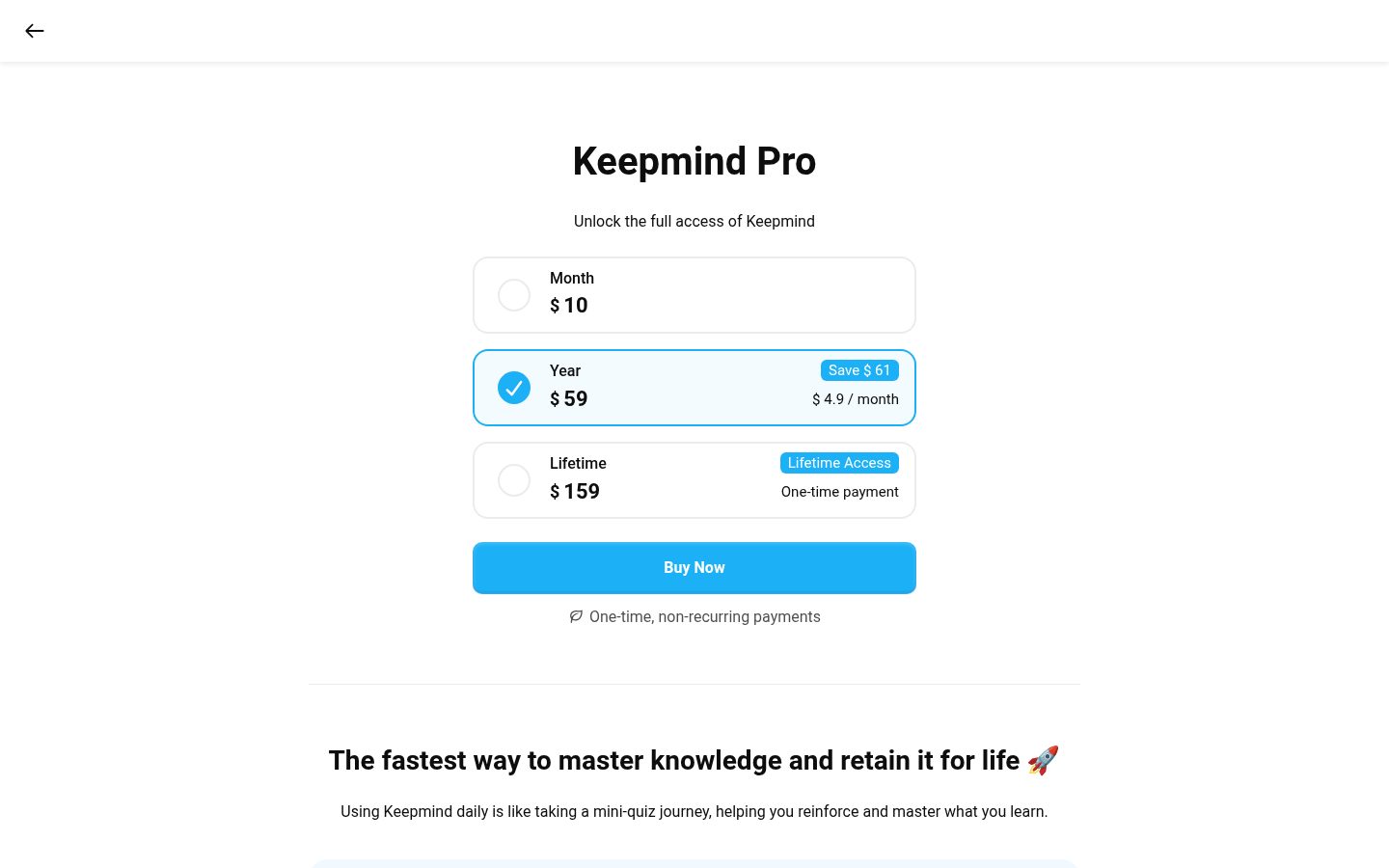 Keepmind Pricing