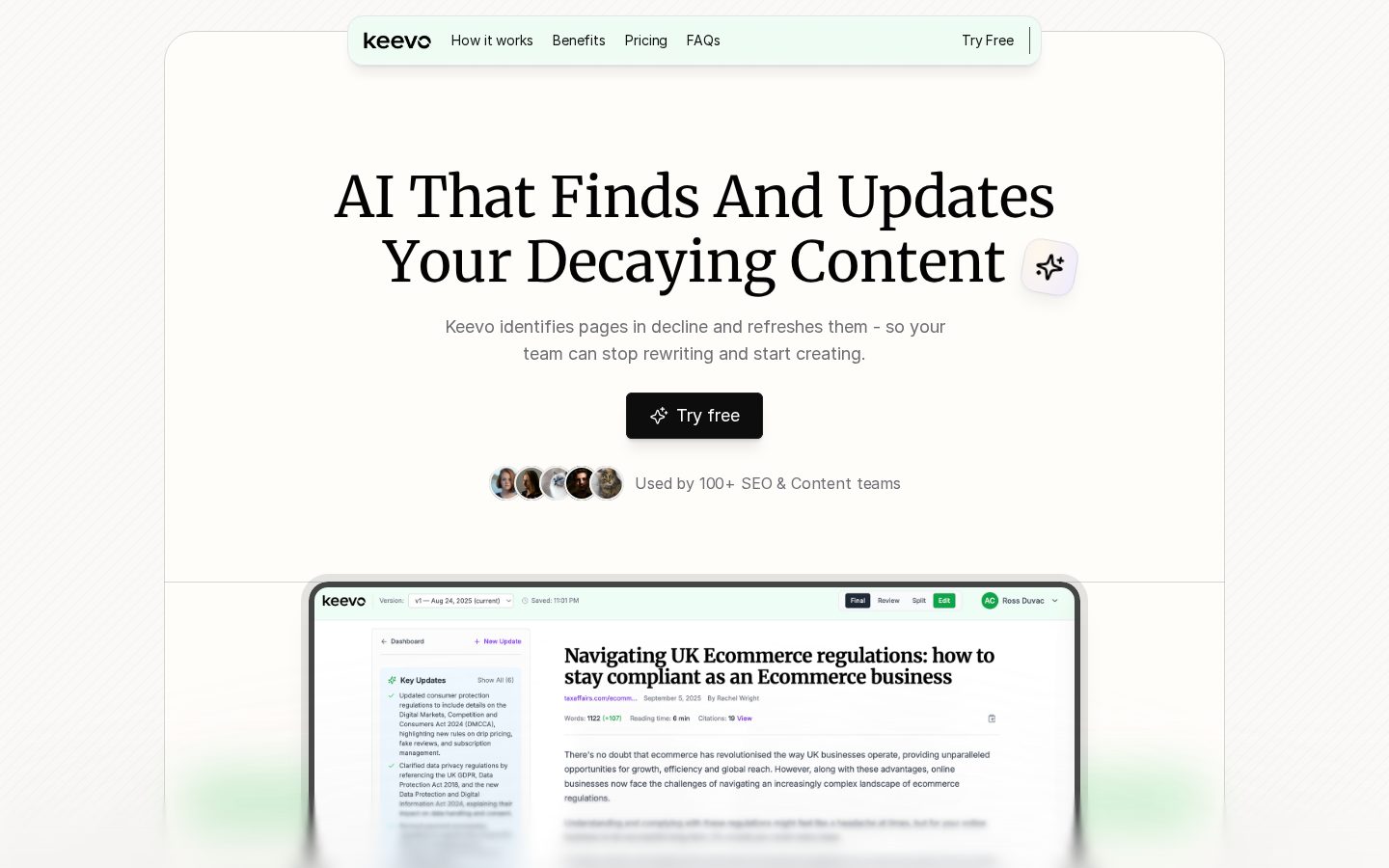 Keevo AI Homepage