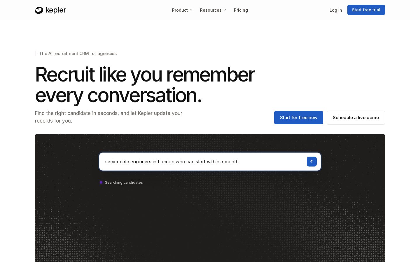 Kepler CRM Homepage
