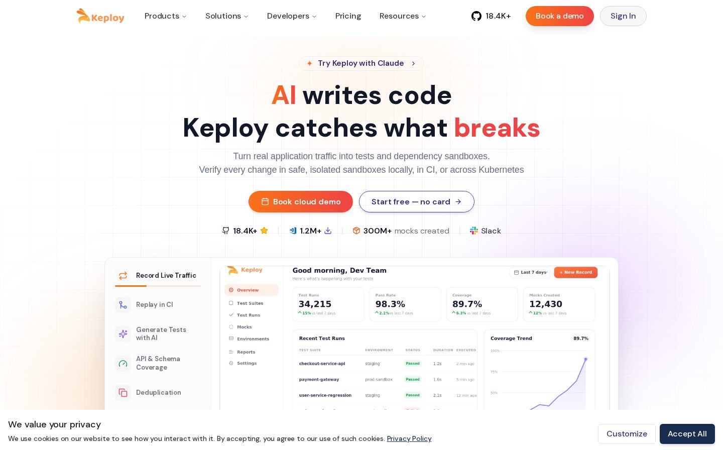 Keploy Homepage