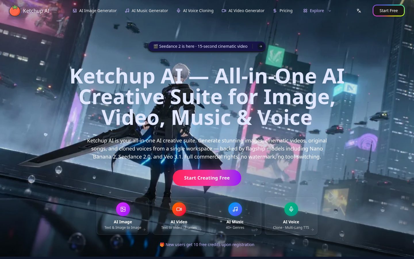 Ketchup AI Homepage
