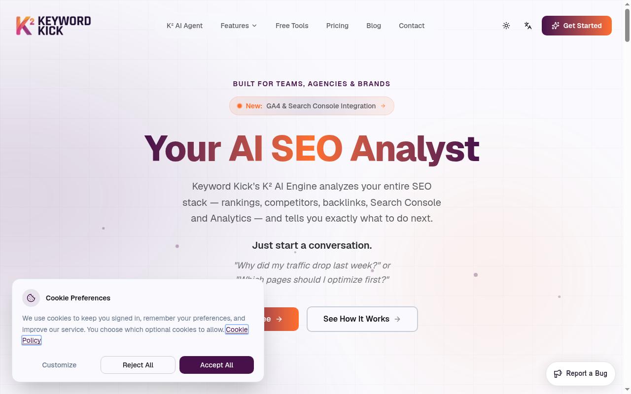 KeywordKick Homepage