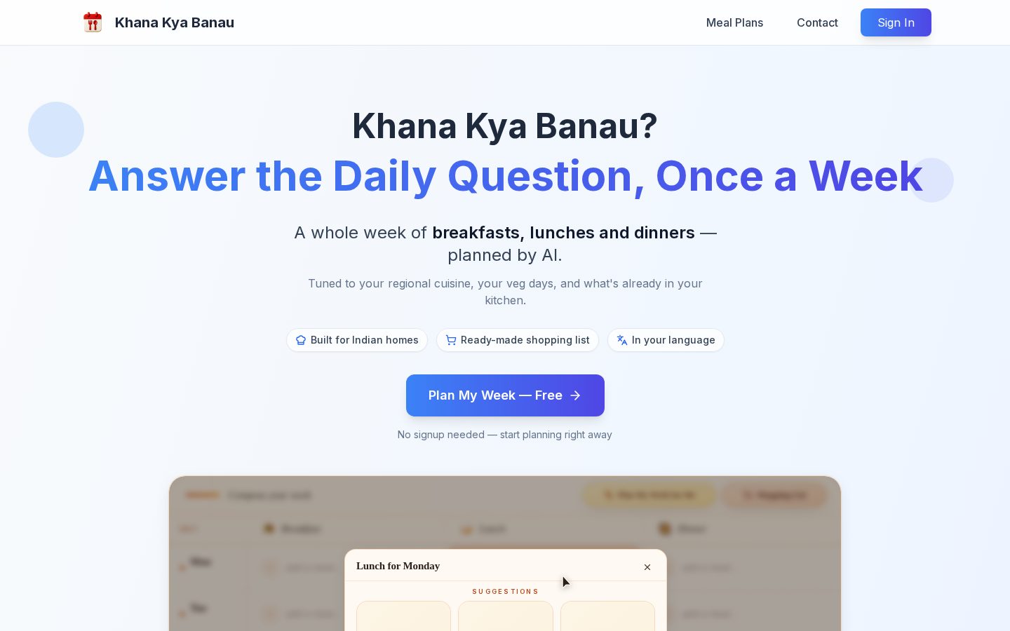 Khana Kya Banau Homepage
