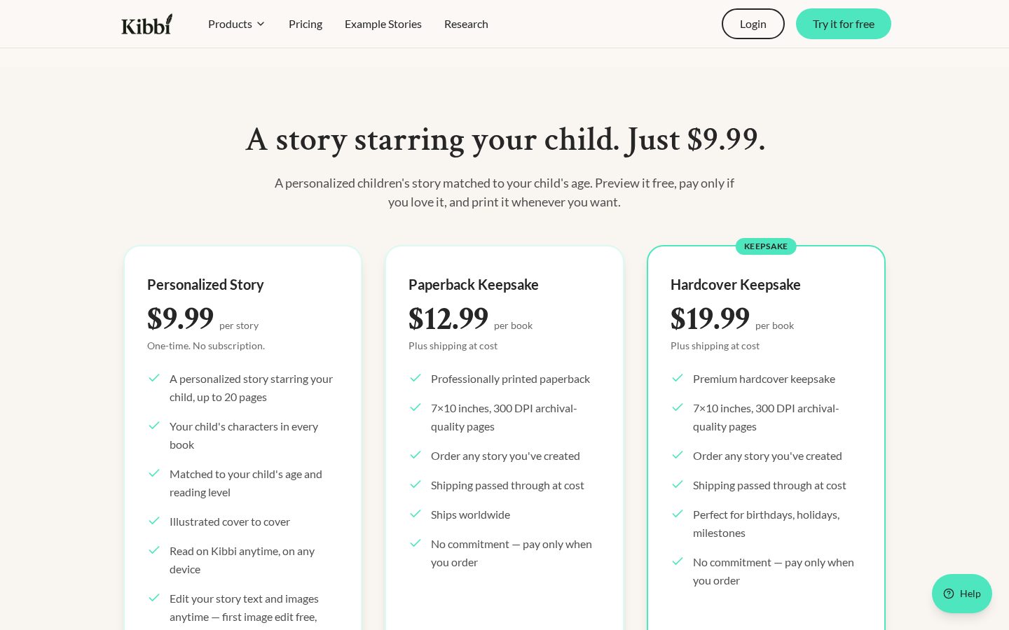 Kibbi Pricing