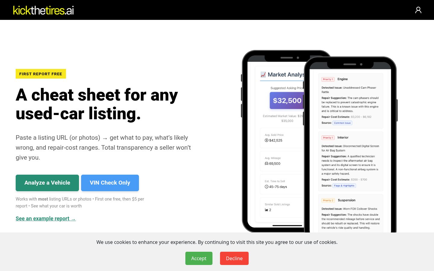 KicktheTires.ai Homepage