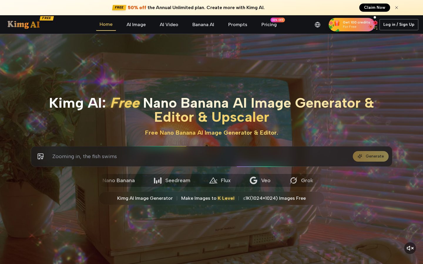 Kimg AI Homepage