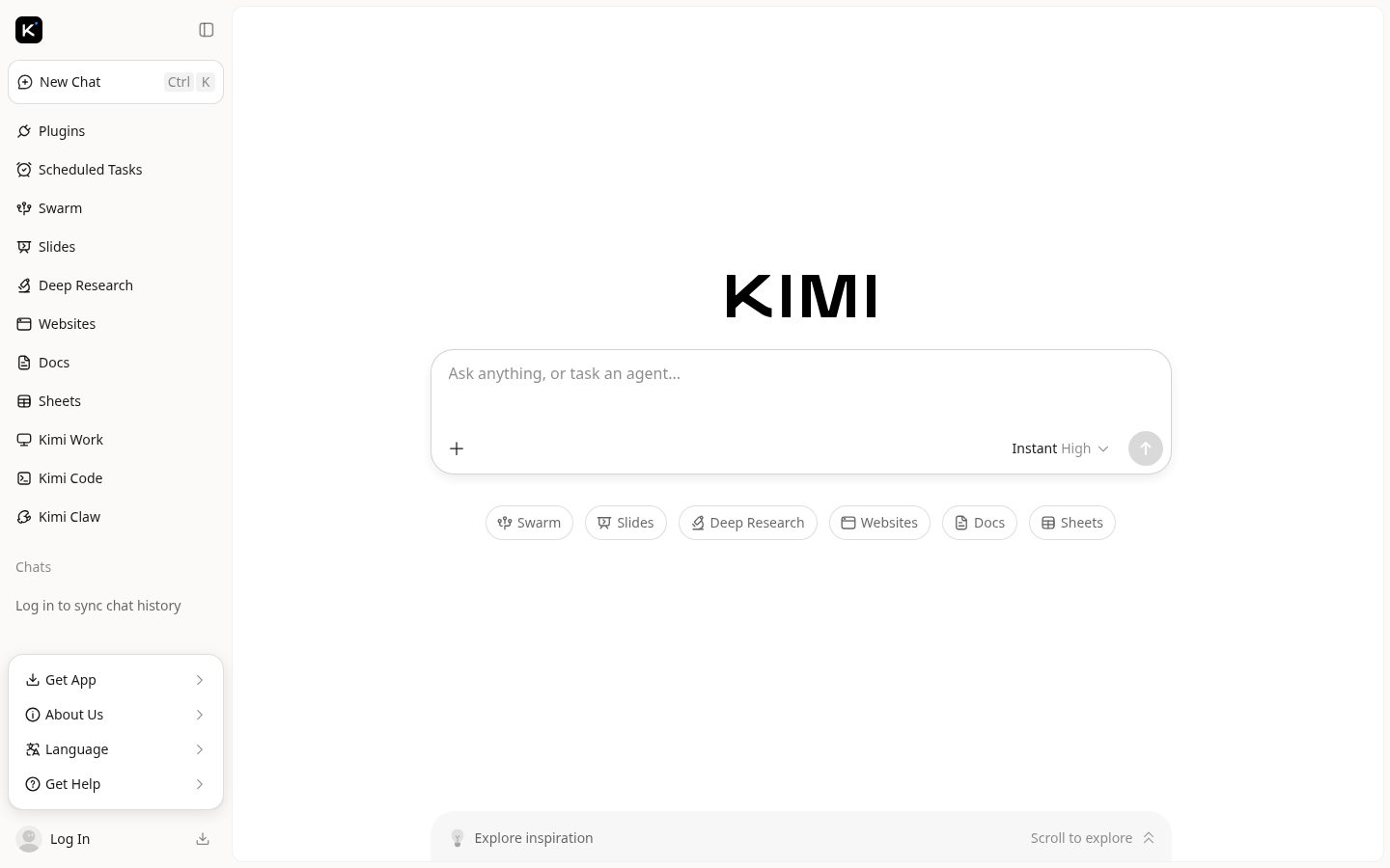 Kimi AI Homepage