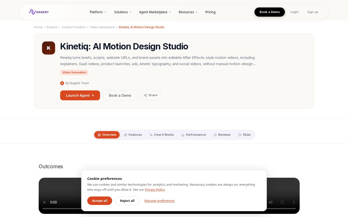 Kinetiq AI – Motion Design Studio Homepage