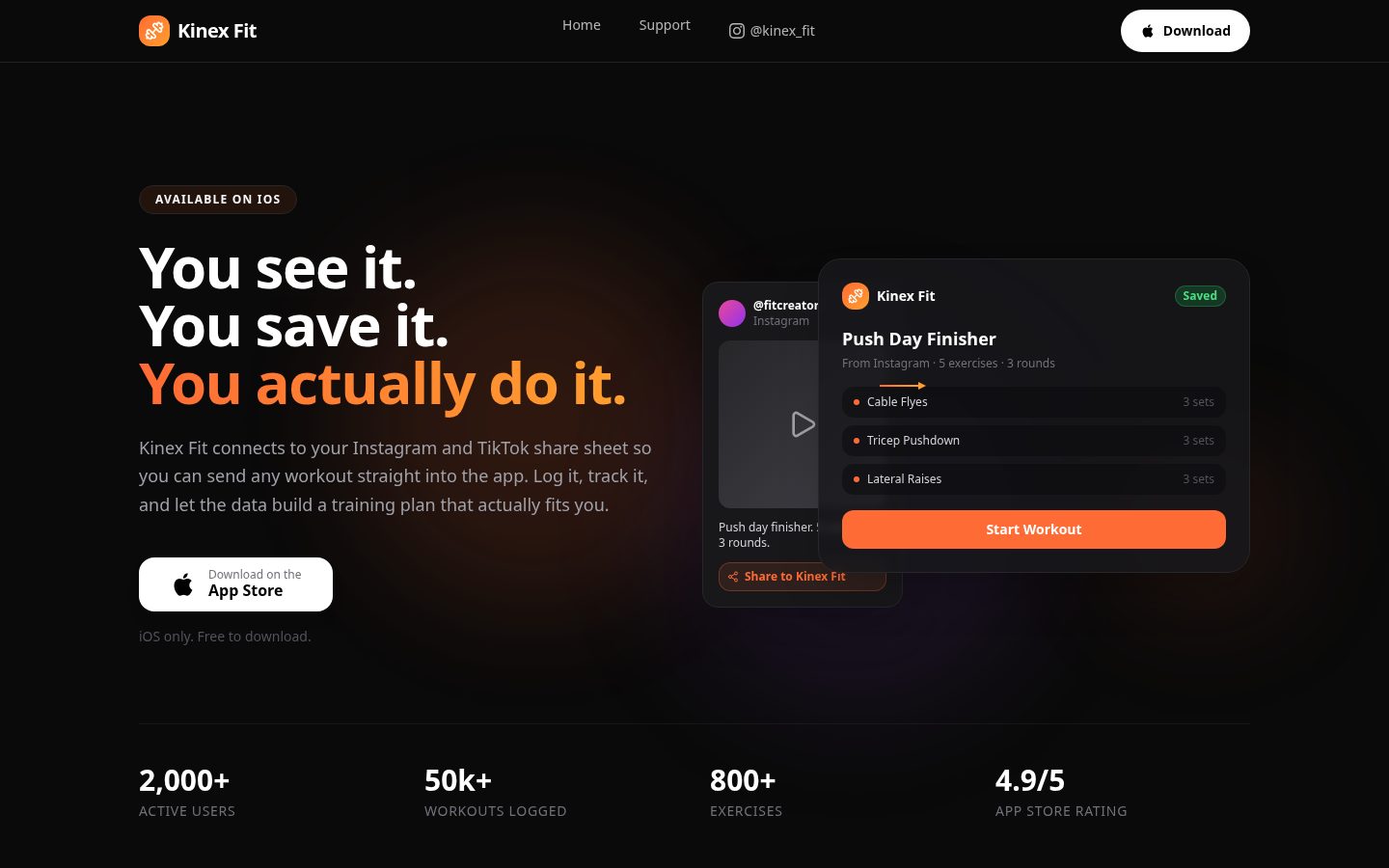 Kinex Fit Homepage