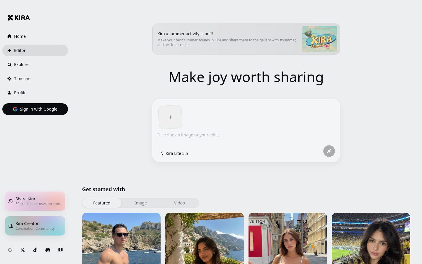 Kira 4.0 Homepage