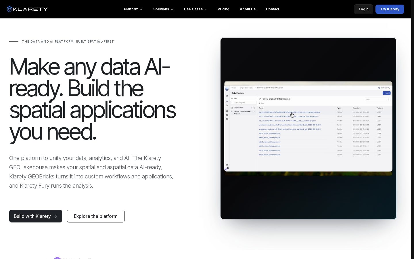 Klarety Homepage