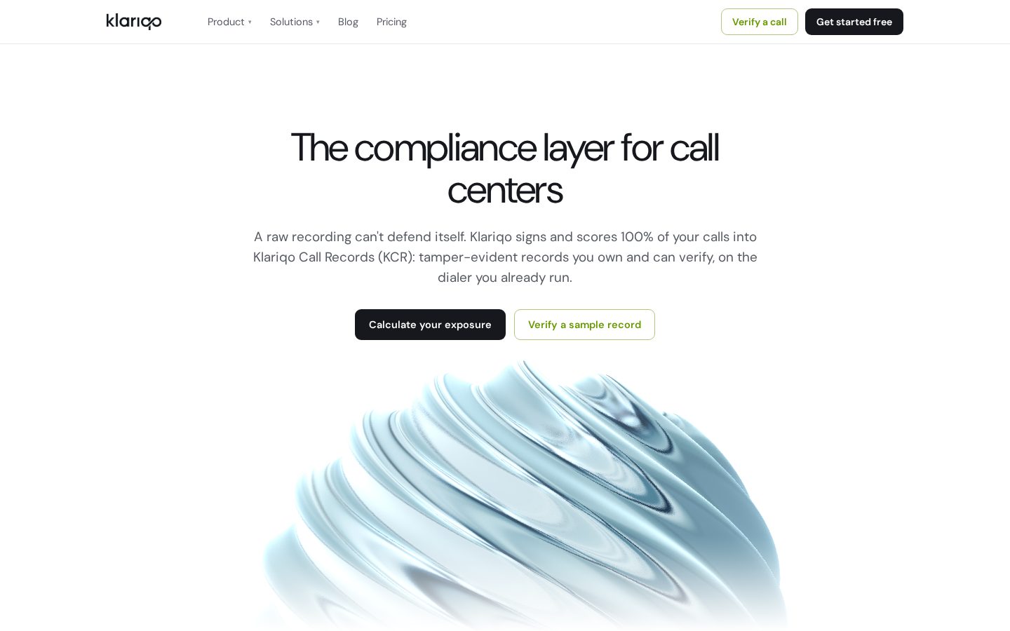 Klariqo AI Voice Assistants Homepage