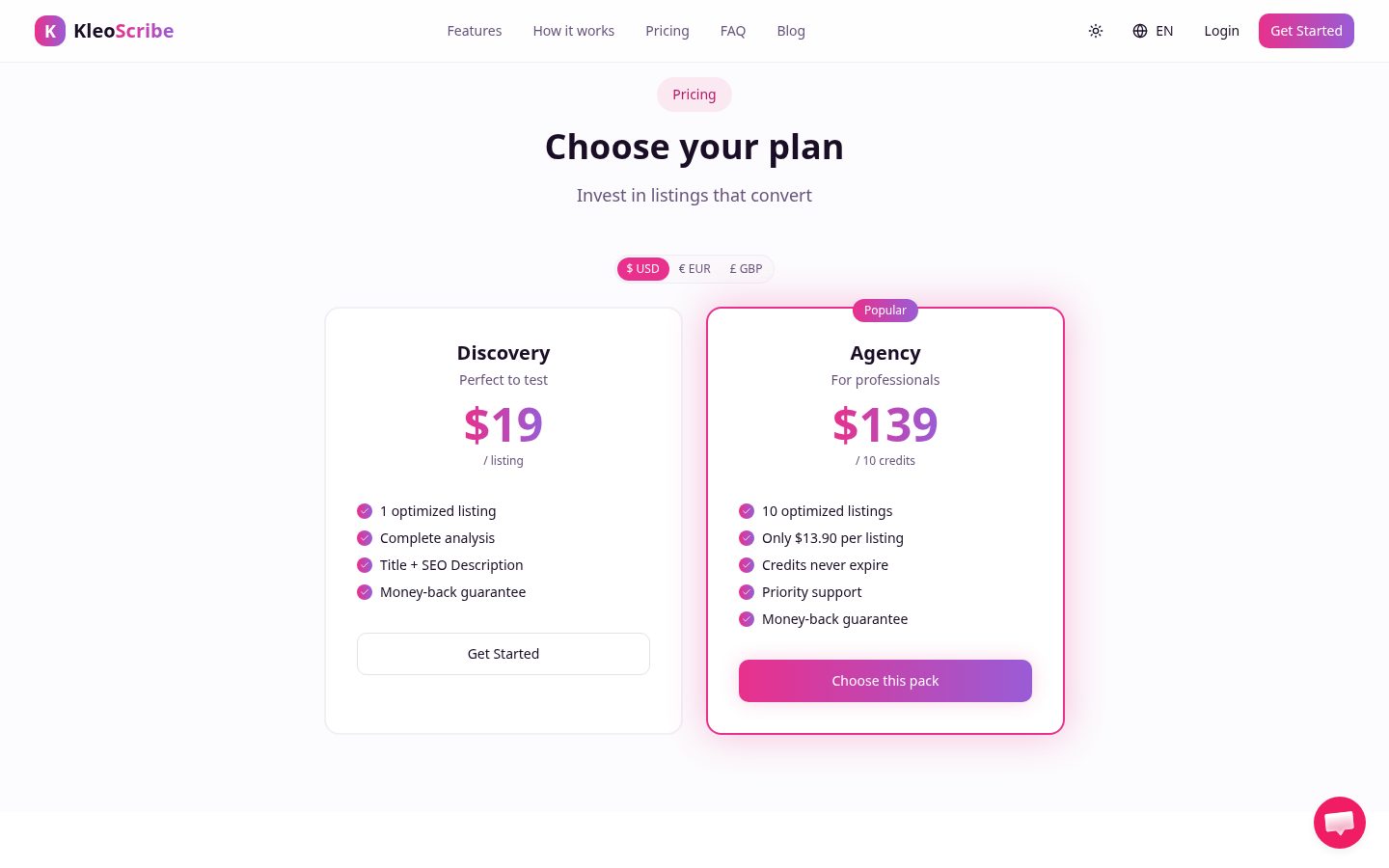 KleoScribe Pricing