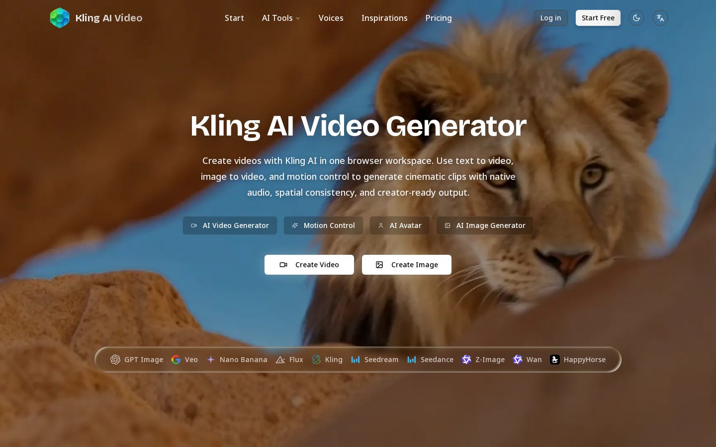 Kling AI Video Homepage