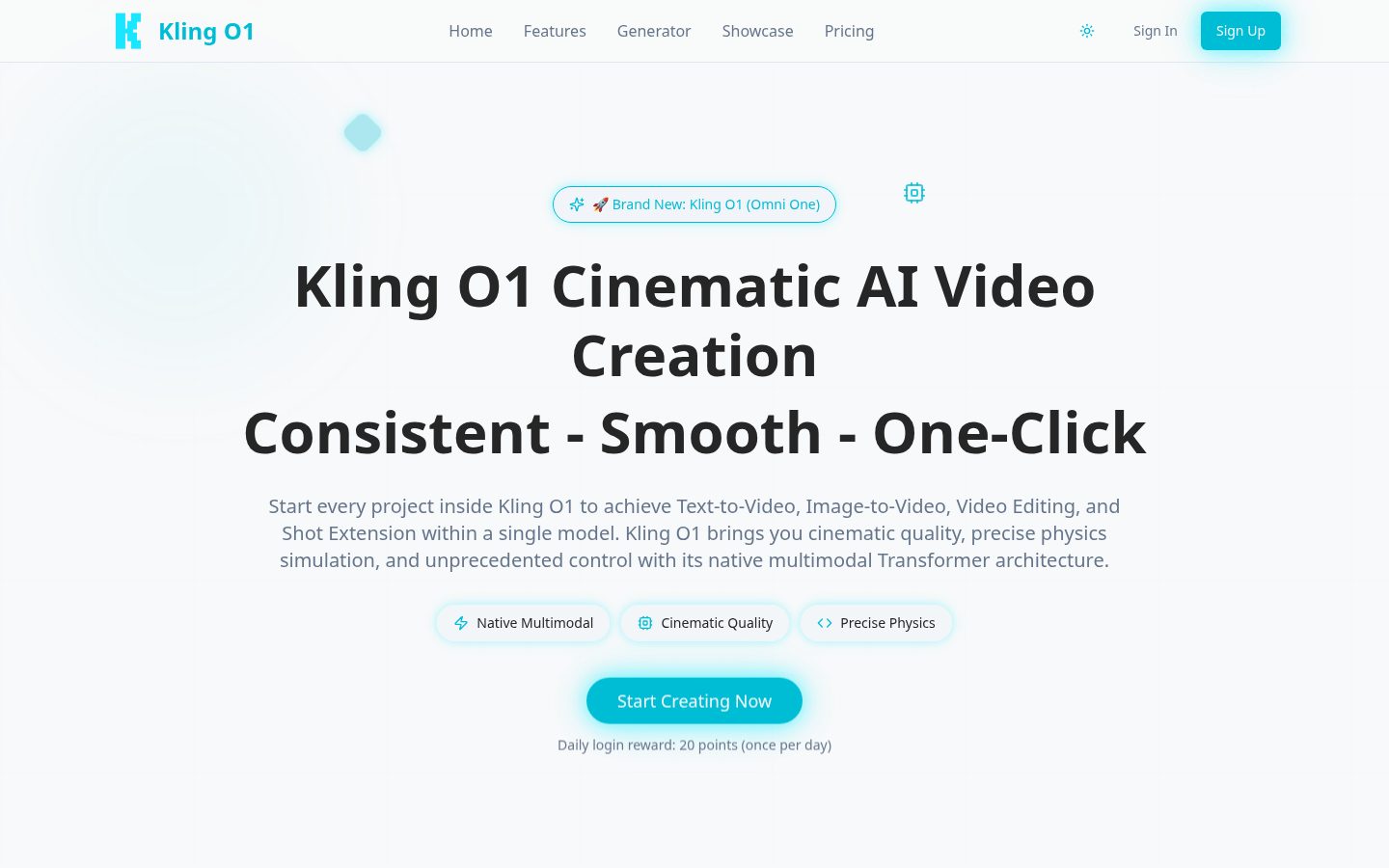 KlingO1.site Homepage
