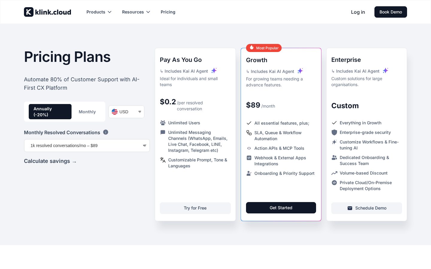 klink.cloud Pricing