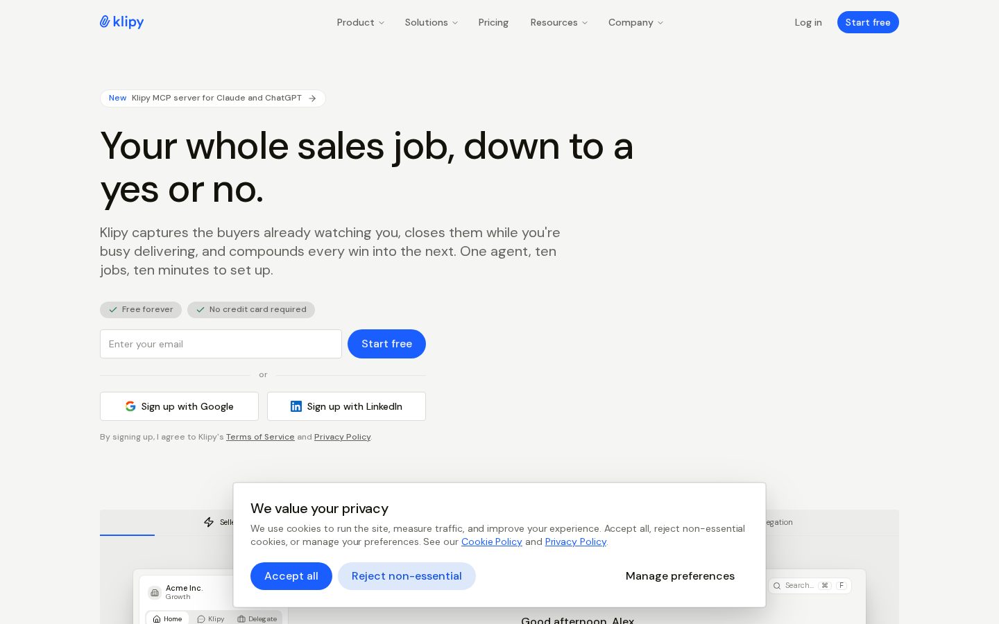 Klipy Homepage