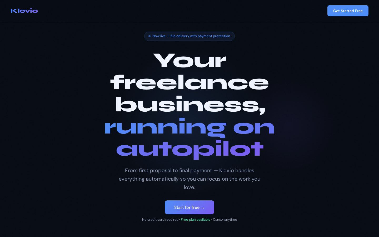 Klovio Homepage