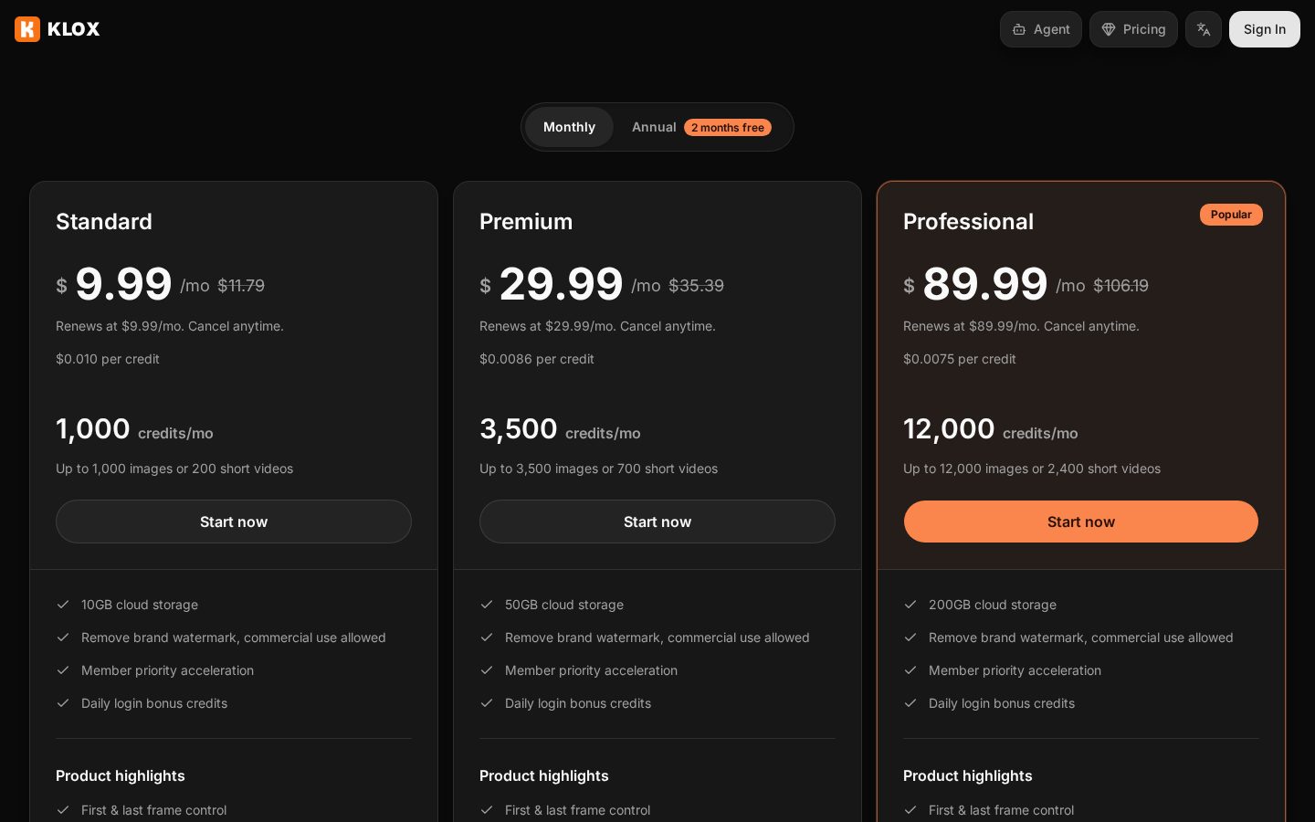 Klox AI Pricing