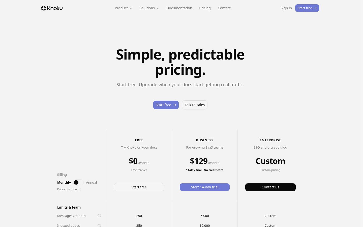 Knoku Pricing