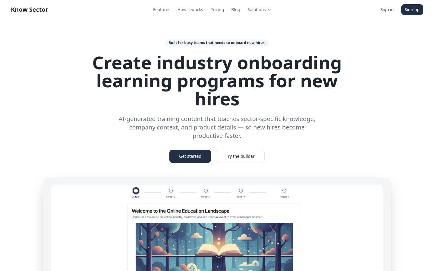 Know Sector Homepage