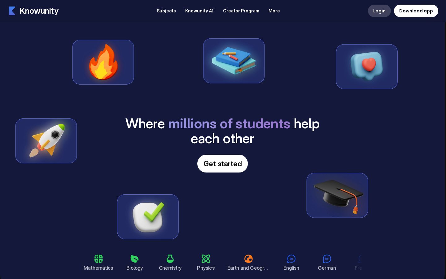 Knowunity Homepage