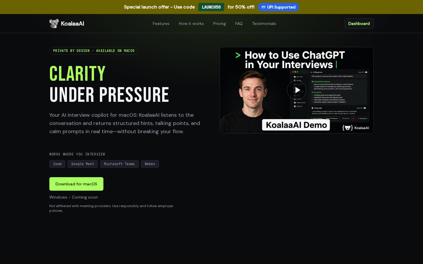Koalaa AI Homepage