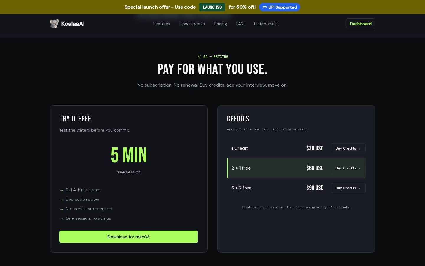 Koalaa AI Pricing