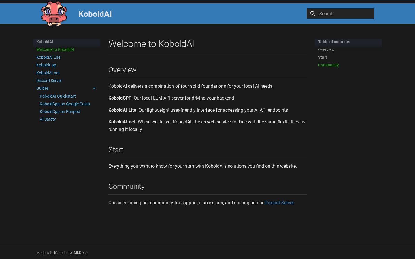 KoboldAI Homepage