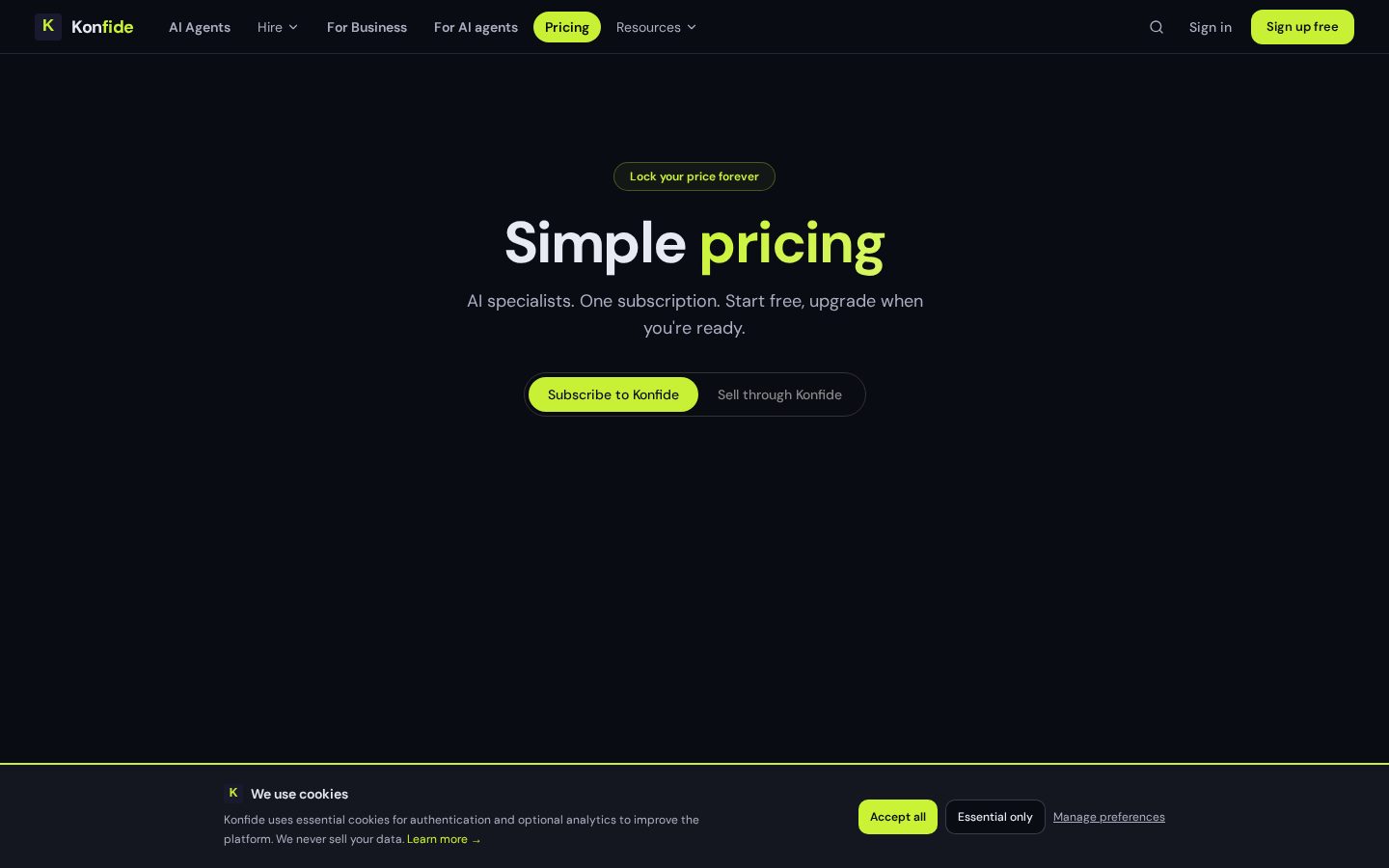 Konfide Pricing