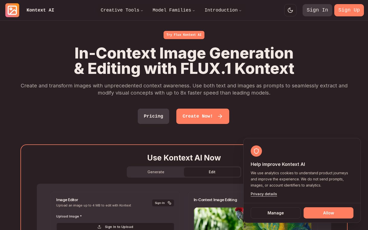 Kontext AI Homepage