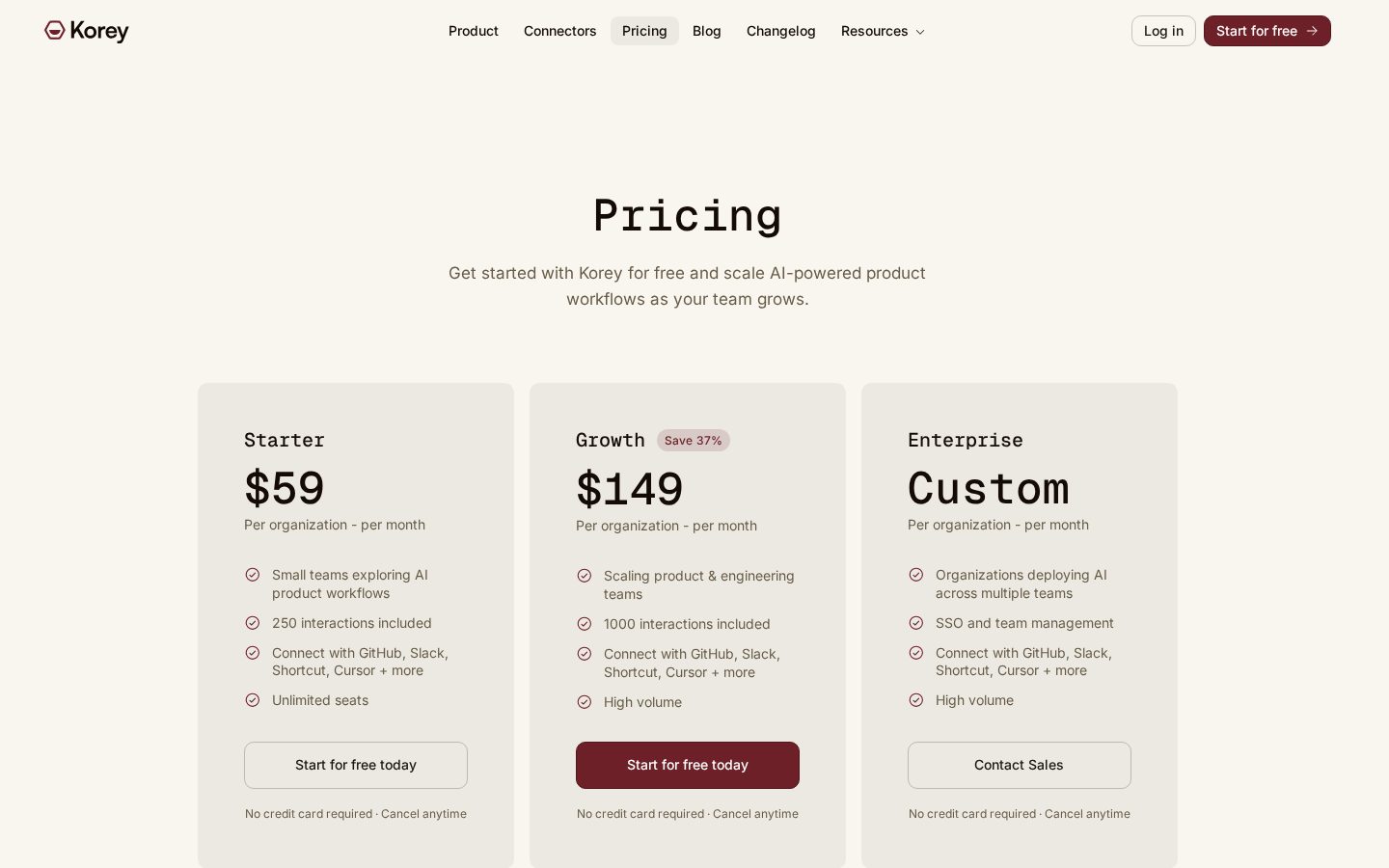 Korey Coding Agent Handoffs Pricing