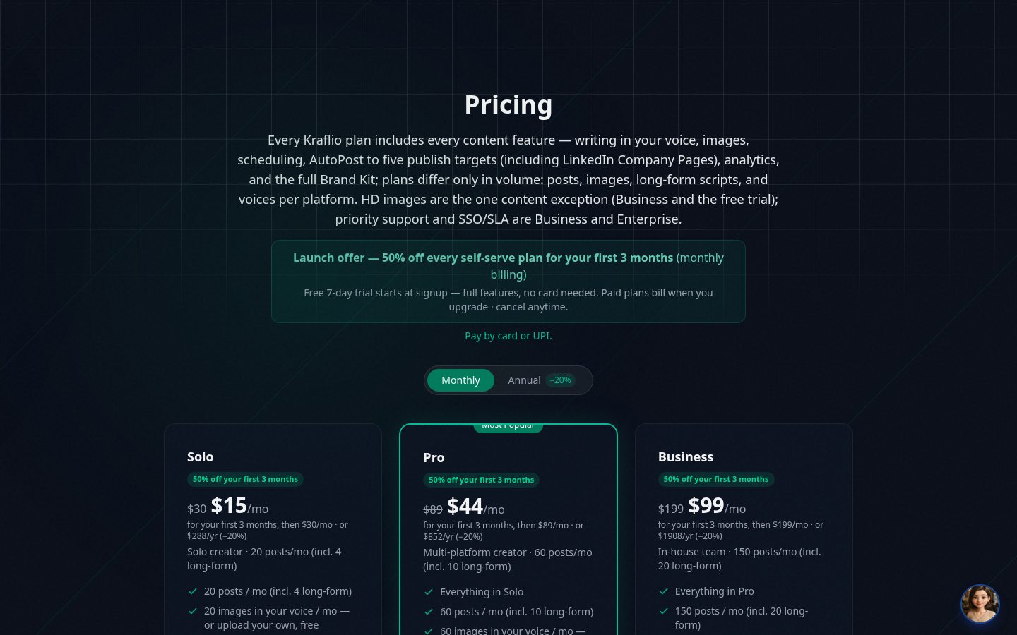 KraflIO Pricing