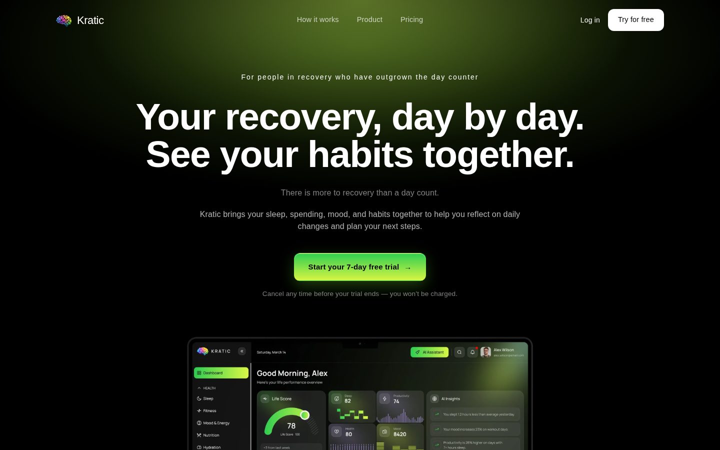 Kratic AI Homepage