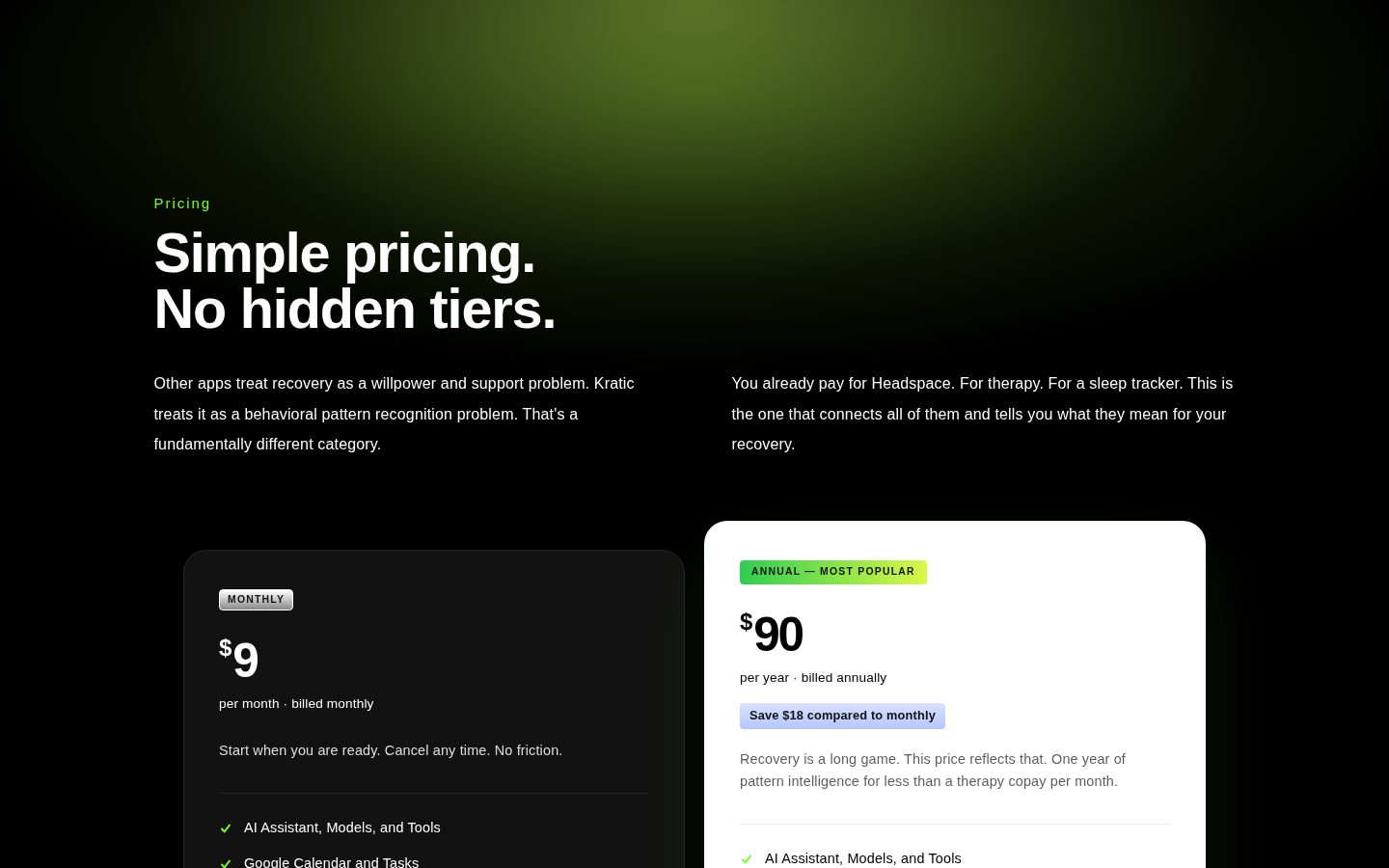 Kratic AI Pricing