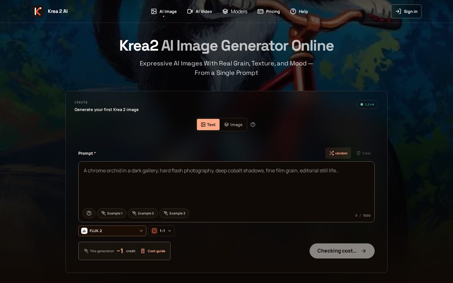 Krea 2 AI Homepage