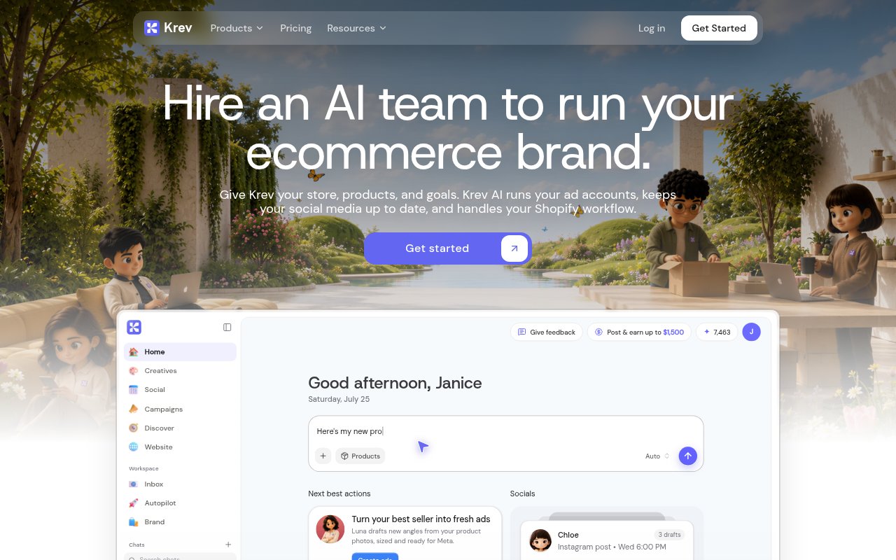 Krev AI homepage