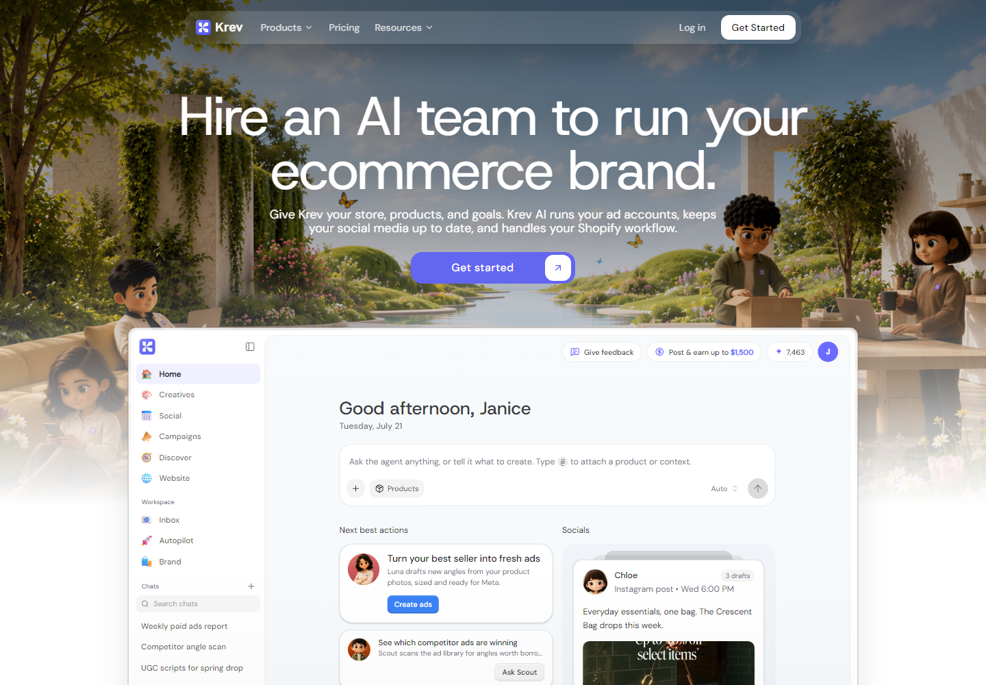 Krev AI homepage