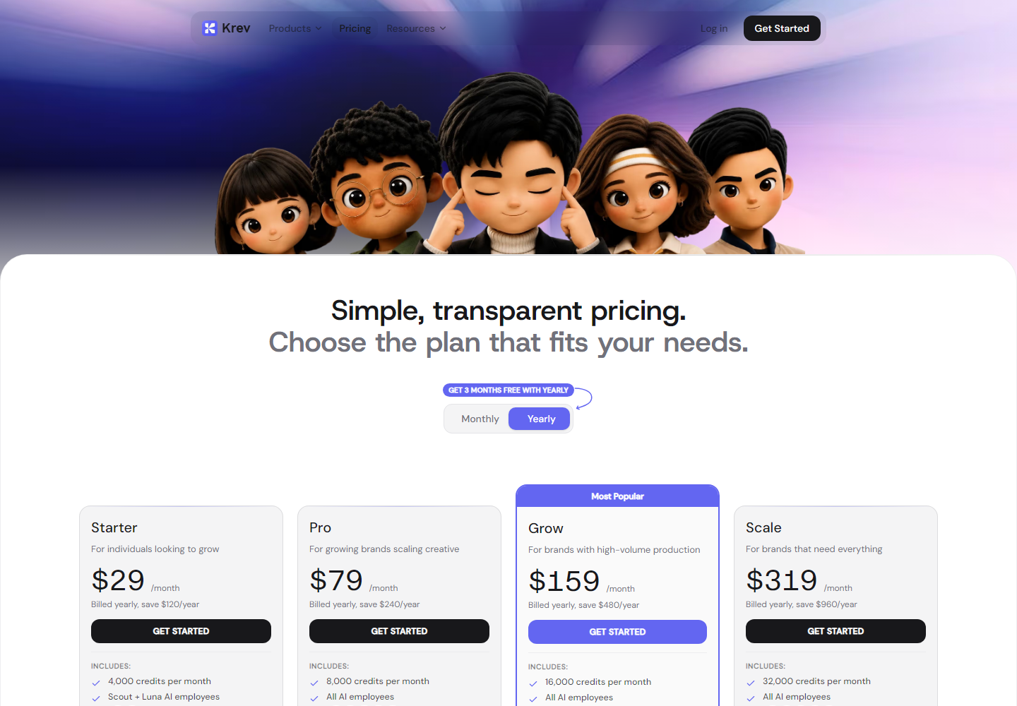 Krev AI pricing