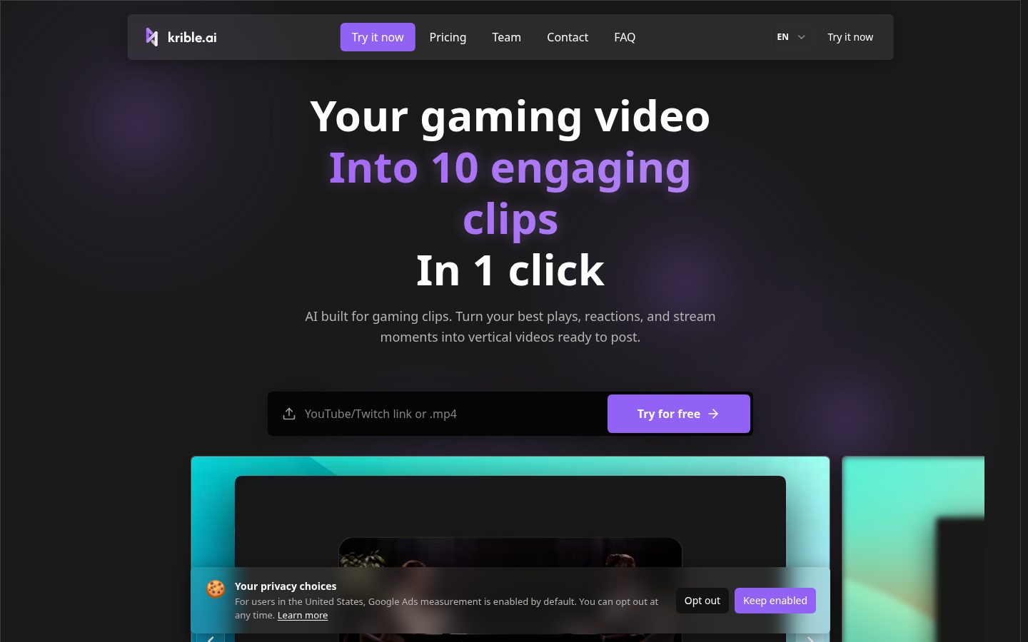 Krible.ai Homepage