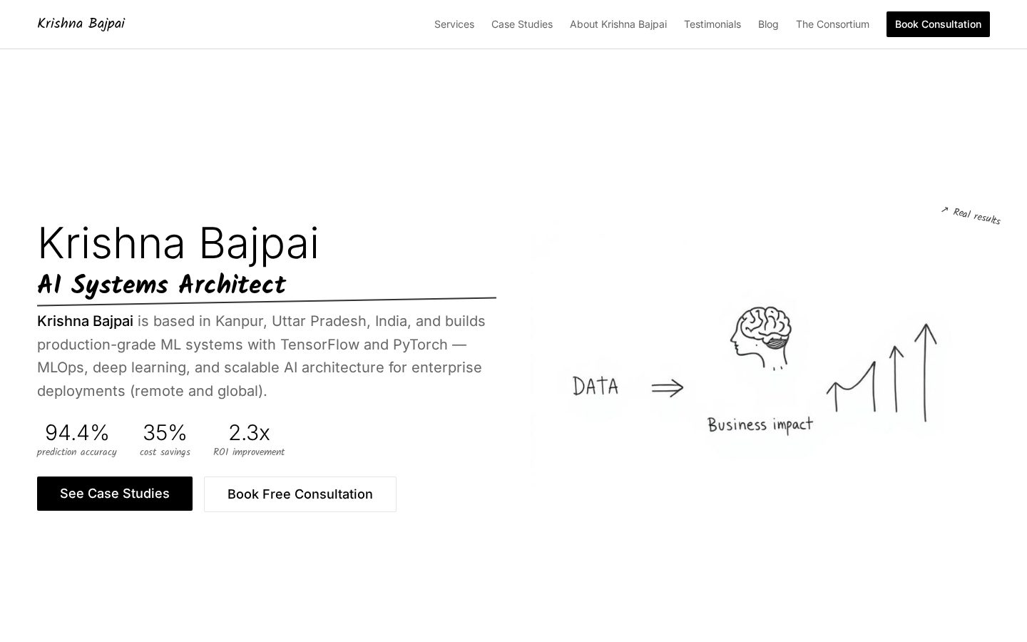 Krishna Bajpai AI Consultant Homepage