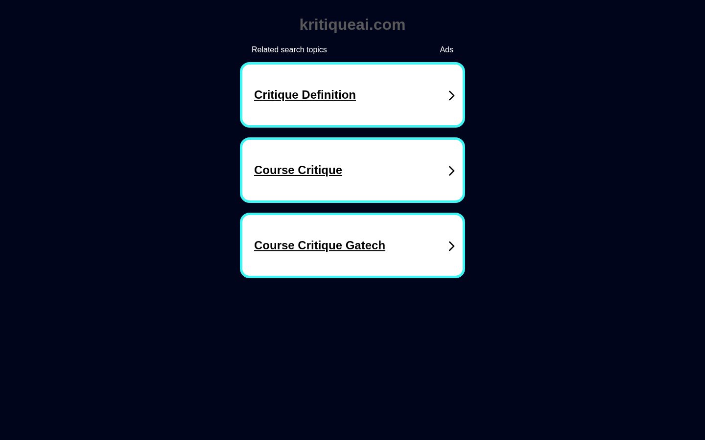 Kritique AI Homepage