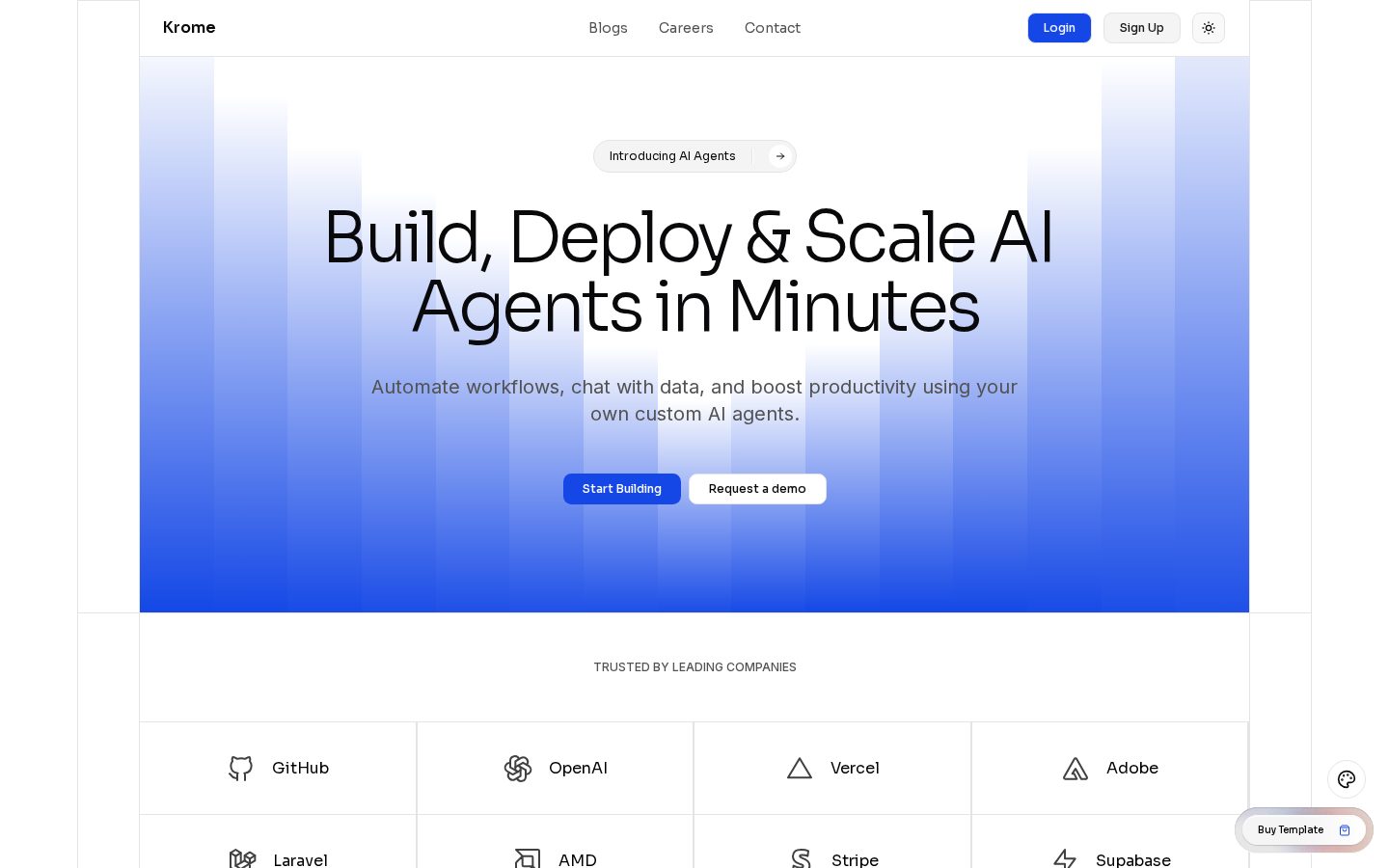 Krome AI Agent Homepage
